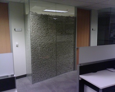 Office filled with packing peanuts